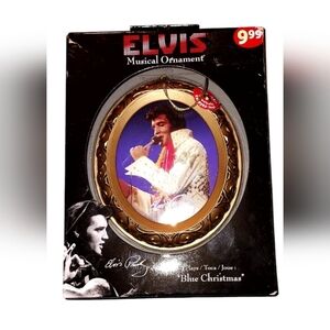 Elvis Musical Ornament with Gold Frame Vintage